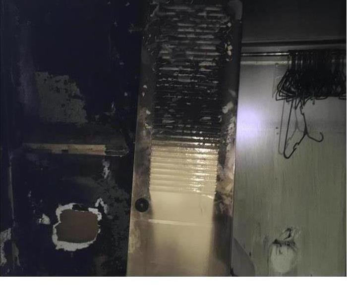 fire damage in hall closet